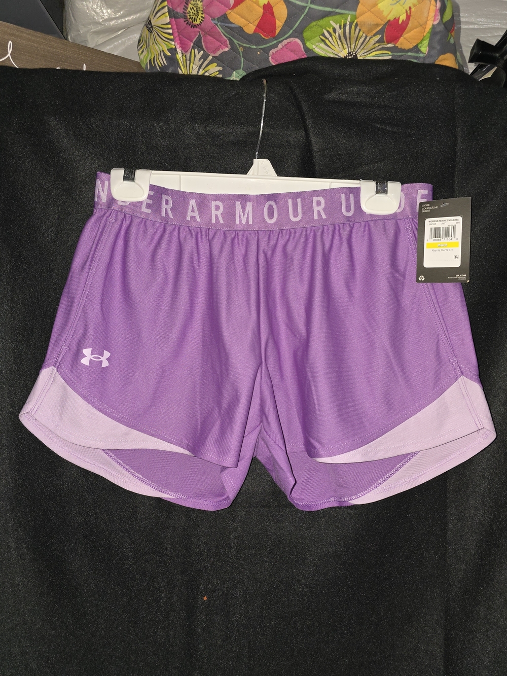 Under Armour Purple Layered-Trim Athletic Shorts